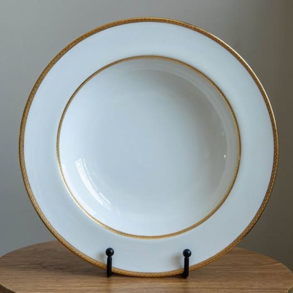 Set of 3 Mintons Gold Encrusted Rimmed Soup Bowls – Davis Collamore Fifth Ave NY